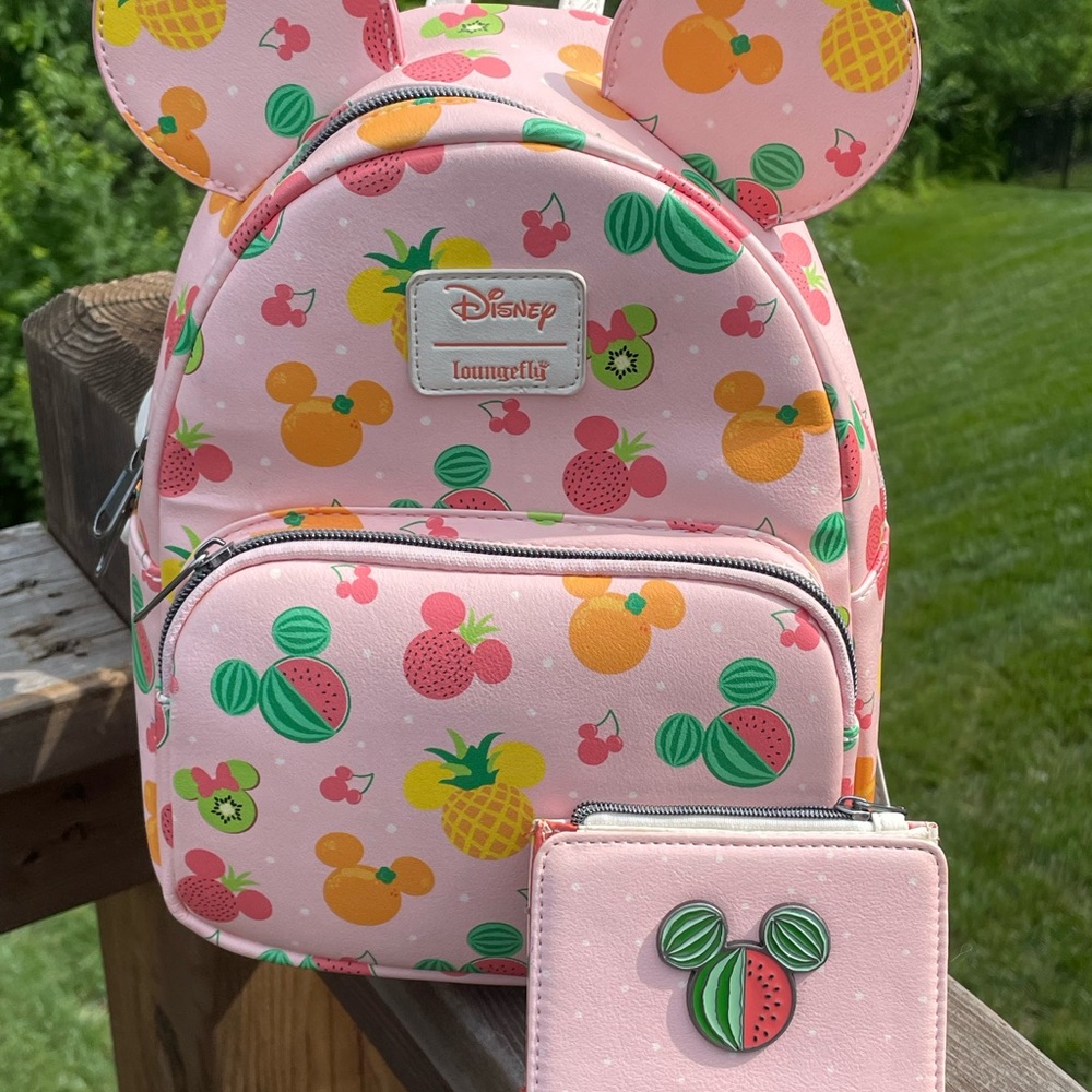 Loungefly Disney Pink Backpack and Wallet Set. CLOSET CLEANOUT